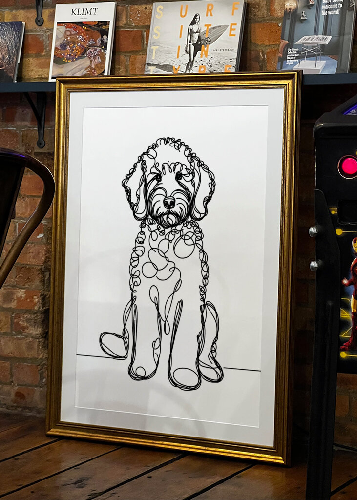 Labradoodle Dog Line Art 