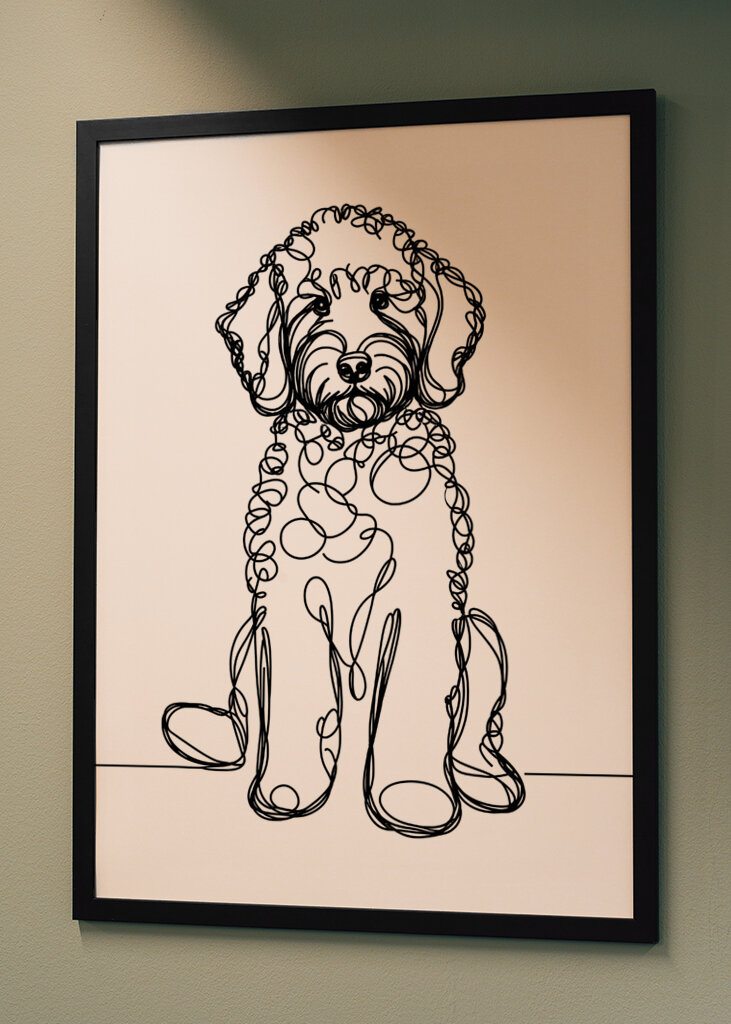 Labradoodle Dog Line Art 