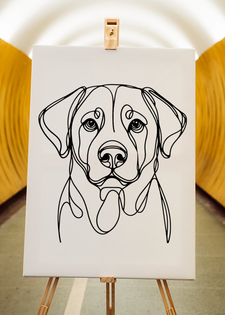 Labrador Hund Linie Kunst Zeichnung