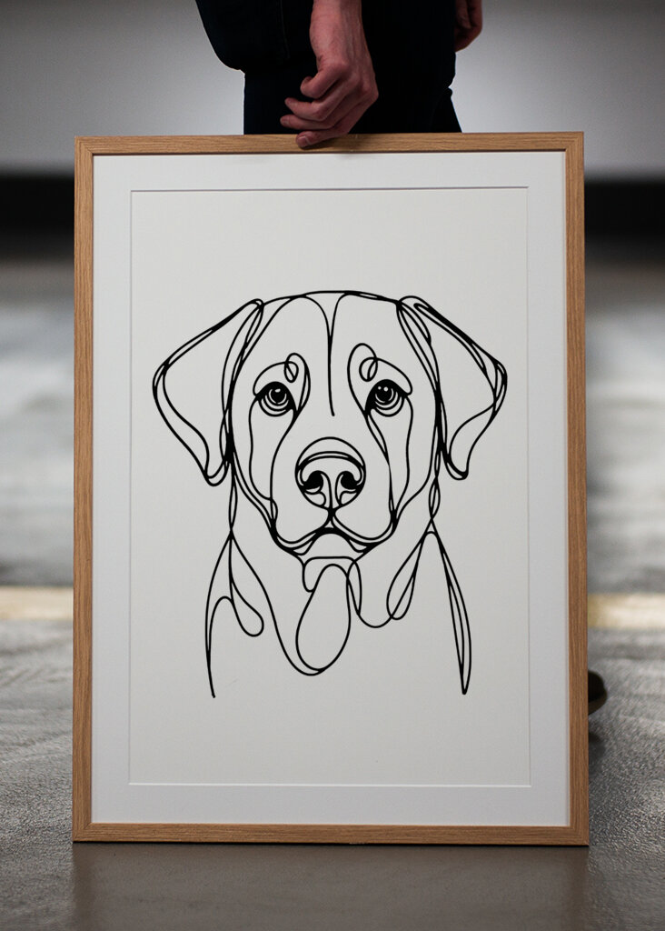 Labrador Hund Linie Kunst Zeichnung