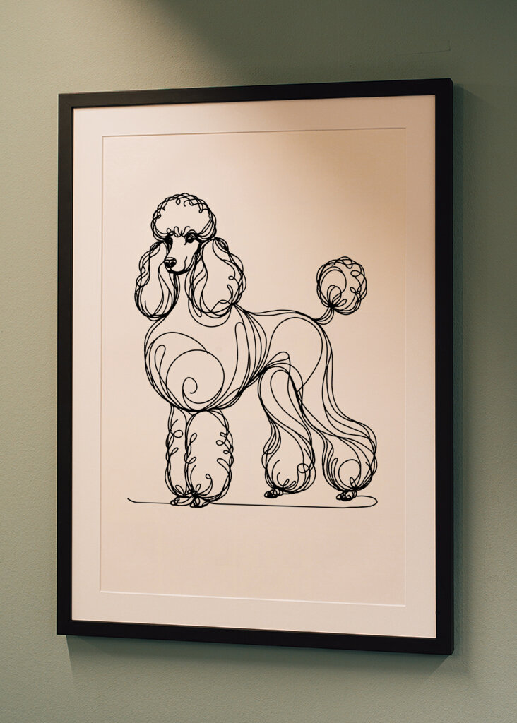 Barboncino cane linea disegno artistico