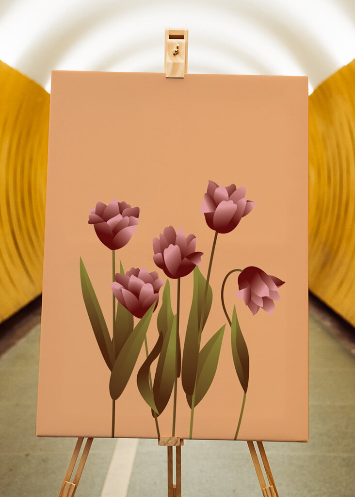 Tulipaner i varme toner