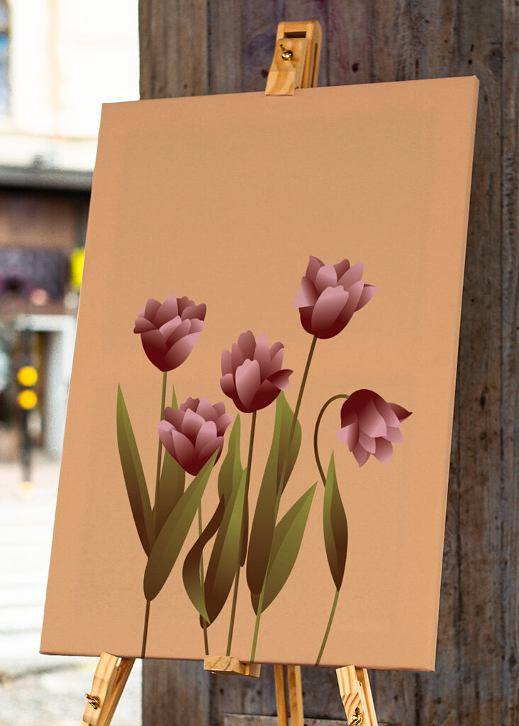 Tulipaner i varme toner