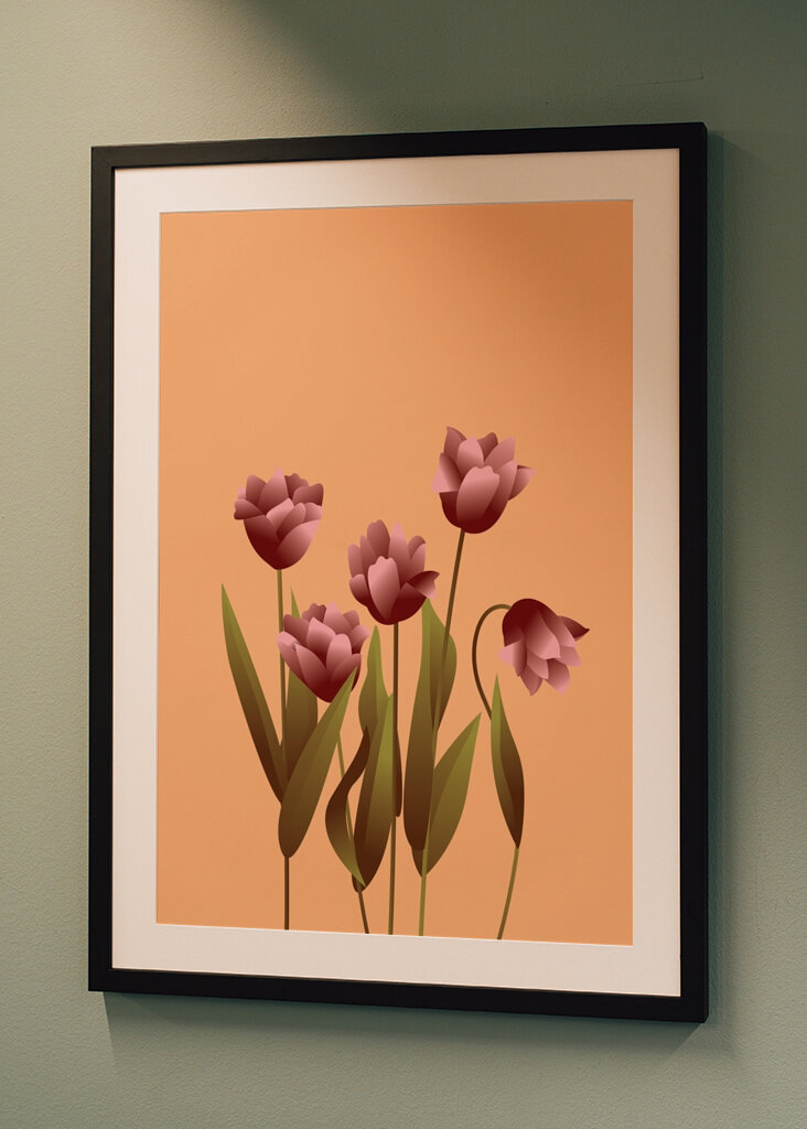 Tulipaner i varme toner