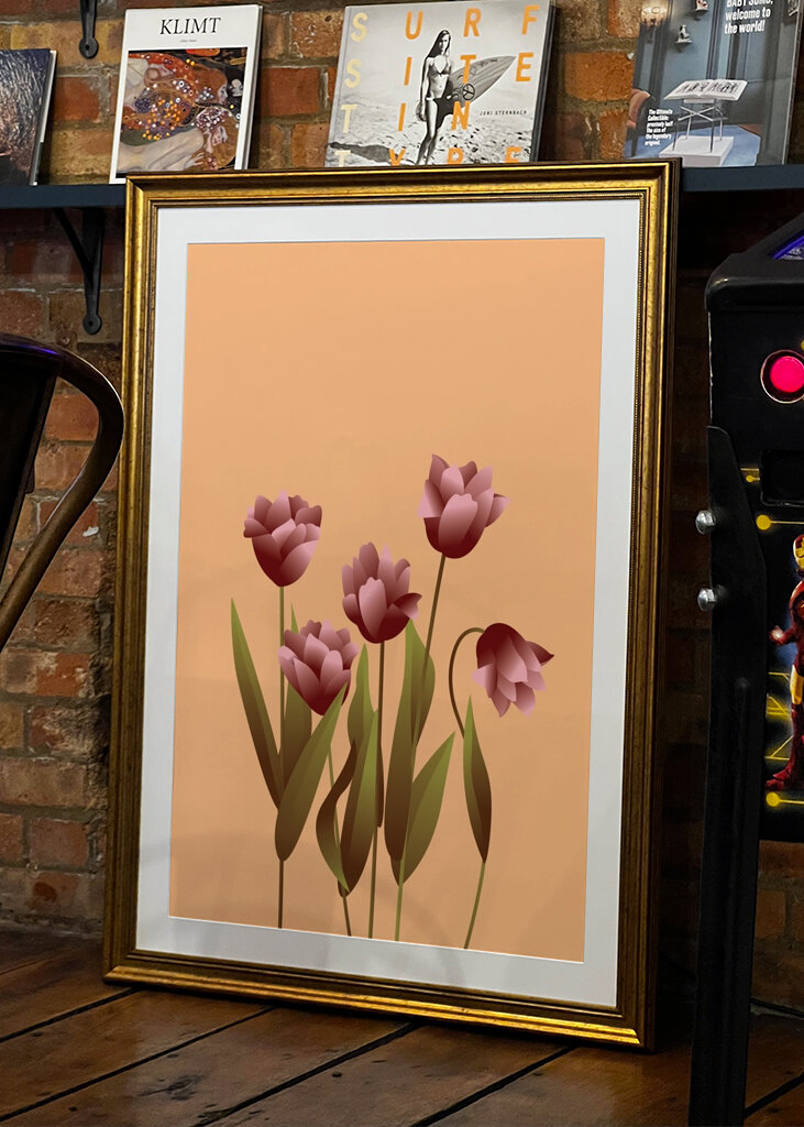 Tulipaner i varme toner