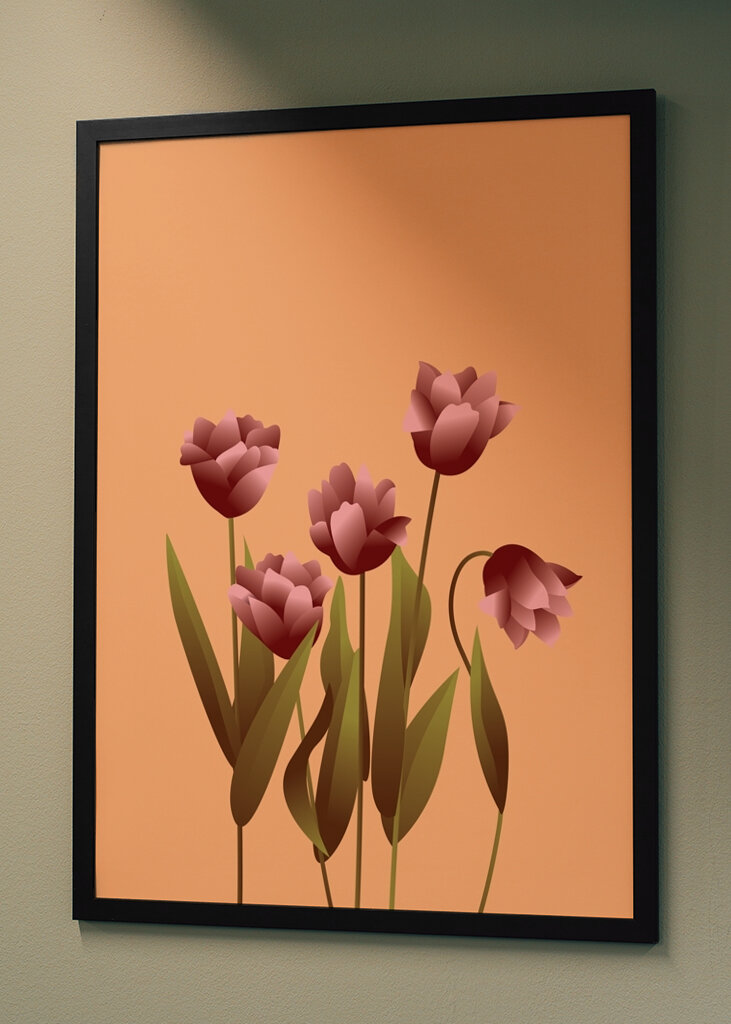 Tulipaner i varme toner