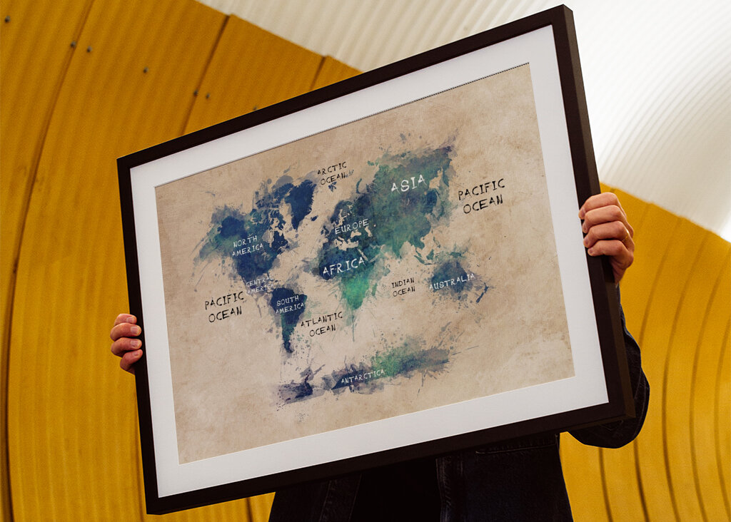 Mapa moří a kontinentů