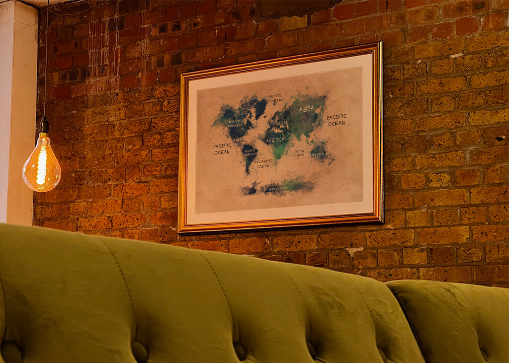 Mapa moří a kontinentů