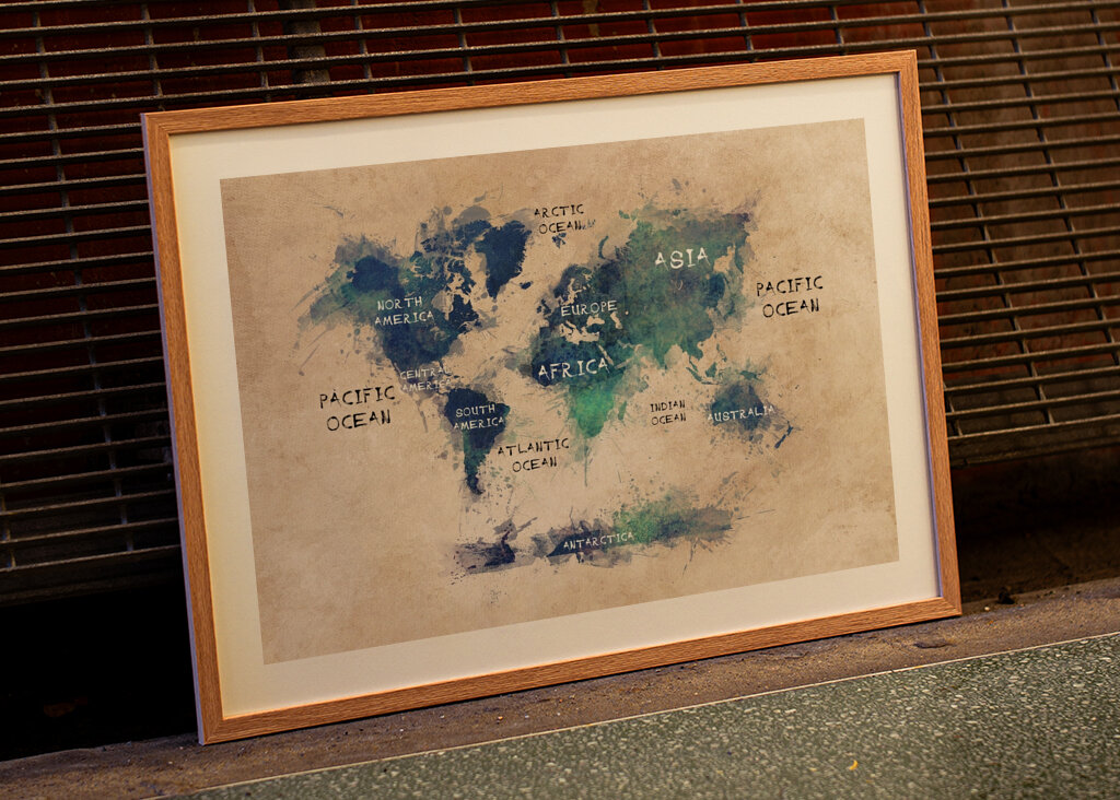 Mapa moří a kontinentů