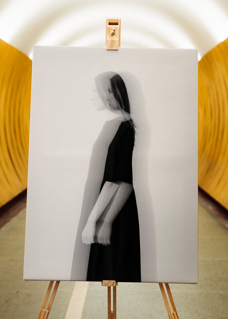 Woman in black and white II