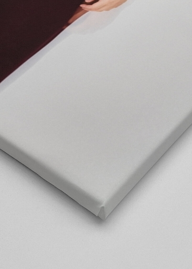 Woman in burgundy dress