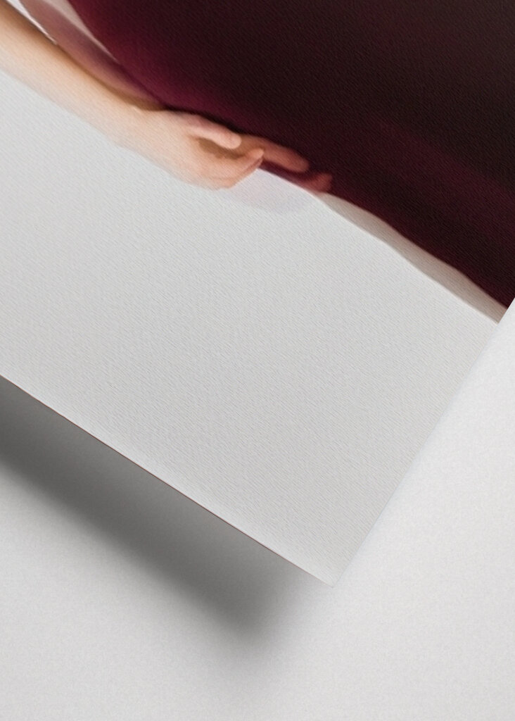 Woman in burgundy dress