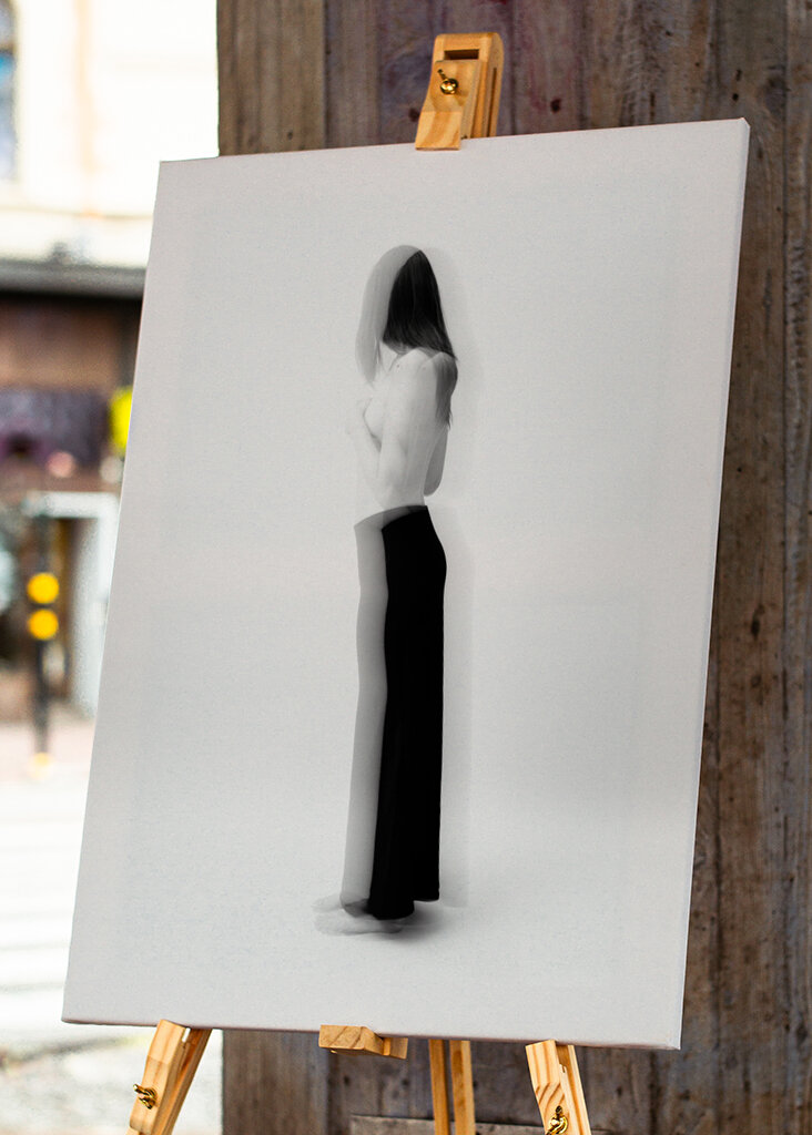 Woman in black and white III