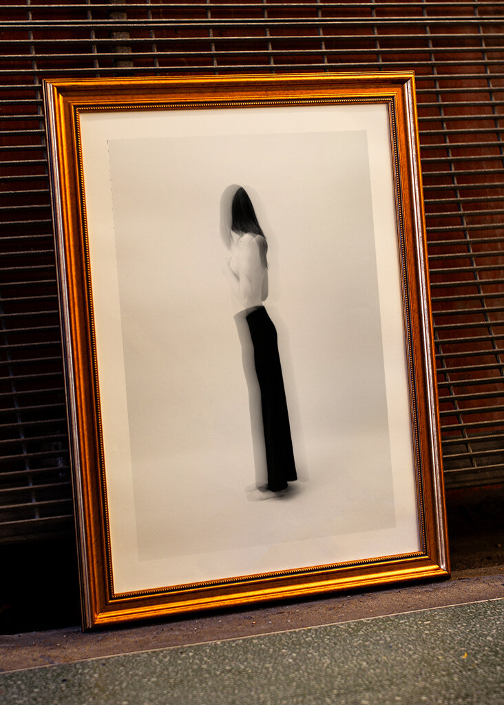 Woman in black and white III