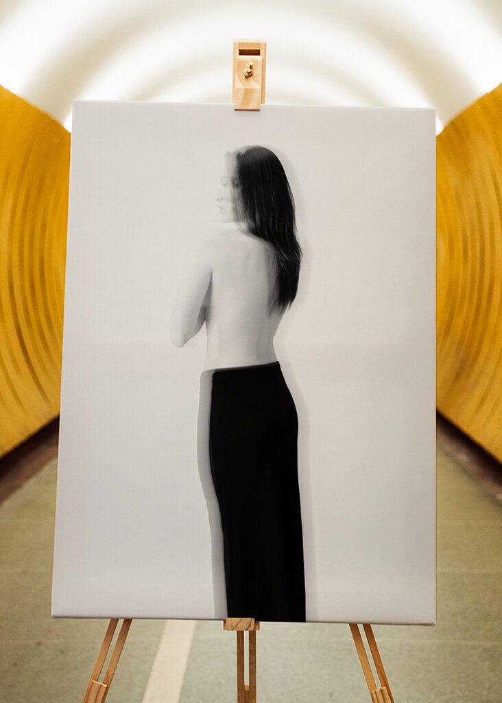 Woman in black and white IV