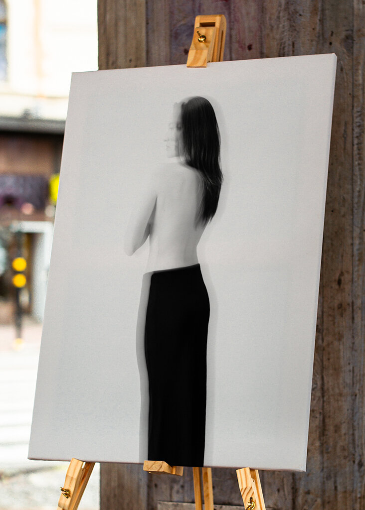 Woman in black and white IV