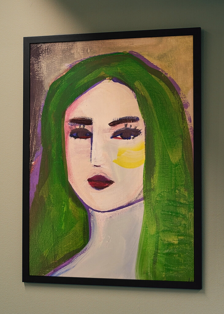 Grünes Haar ist egal Poster von Karoline Dahrling Hughes | Printler