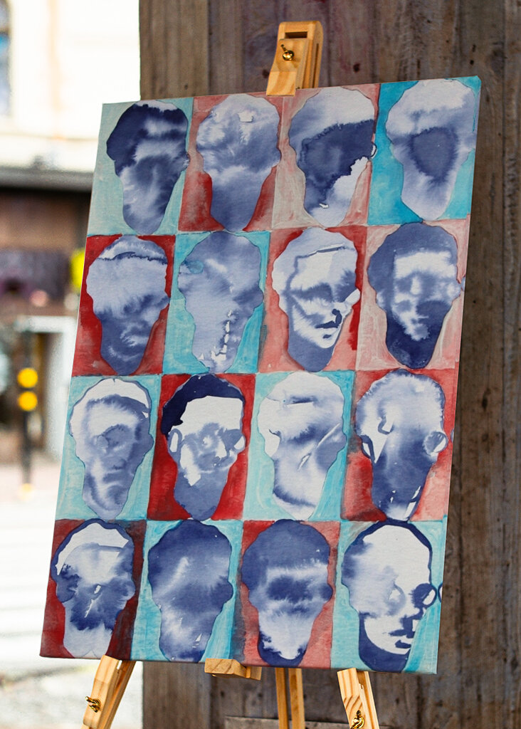 Absztrakt arcok rácsa