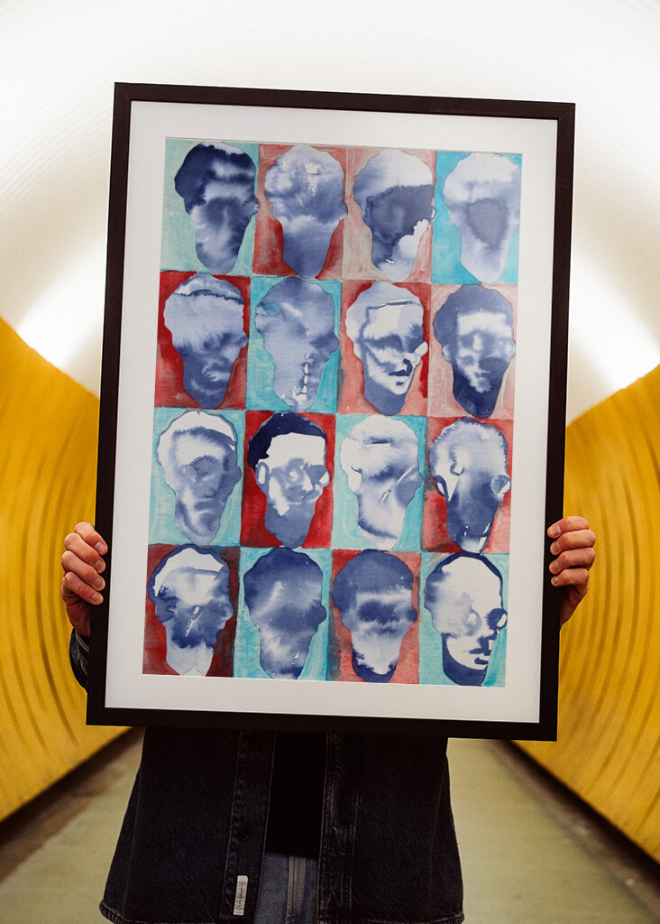 Absztrakt arcok rácsa