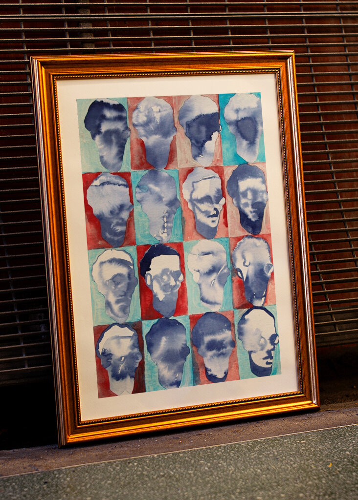 Absztrakt arcok rácsa