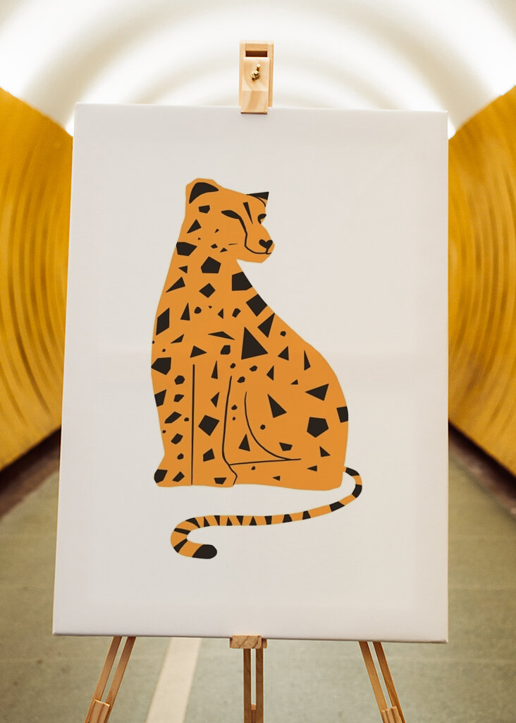 Abstraktní leopard - Plstěný elegan