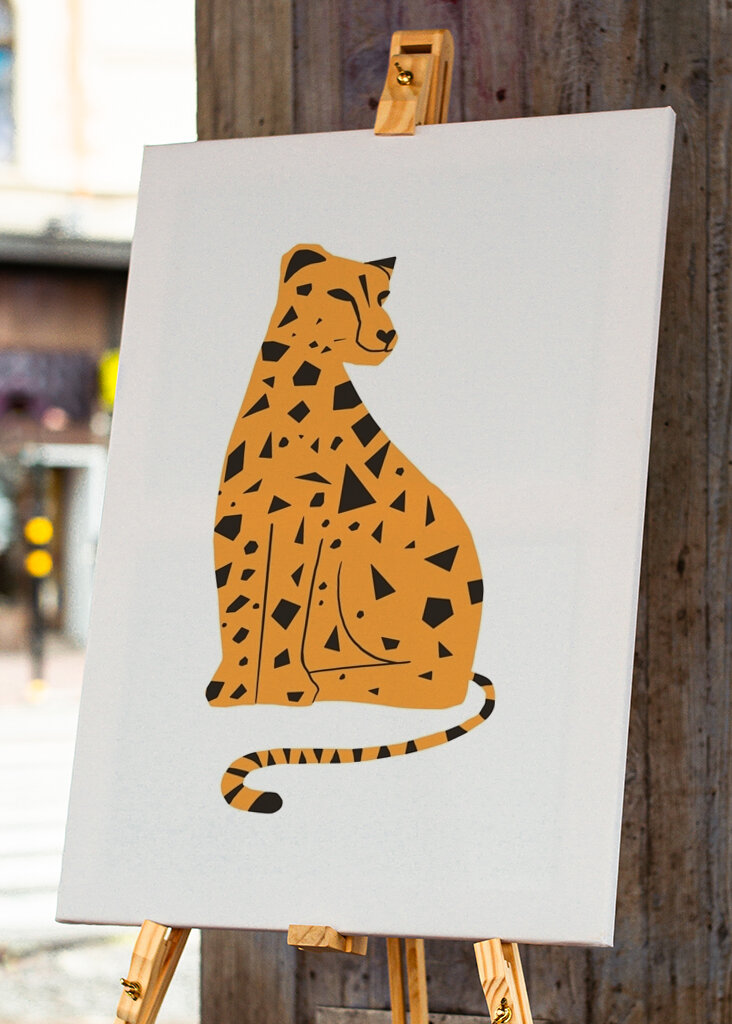 Abstraktní leopard - Plstěný elegan