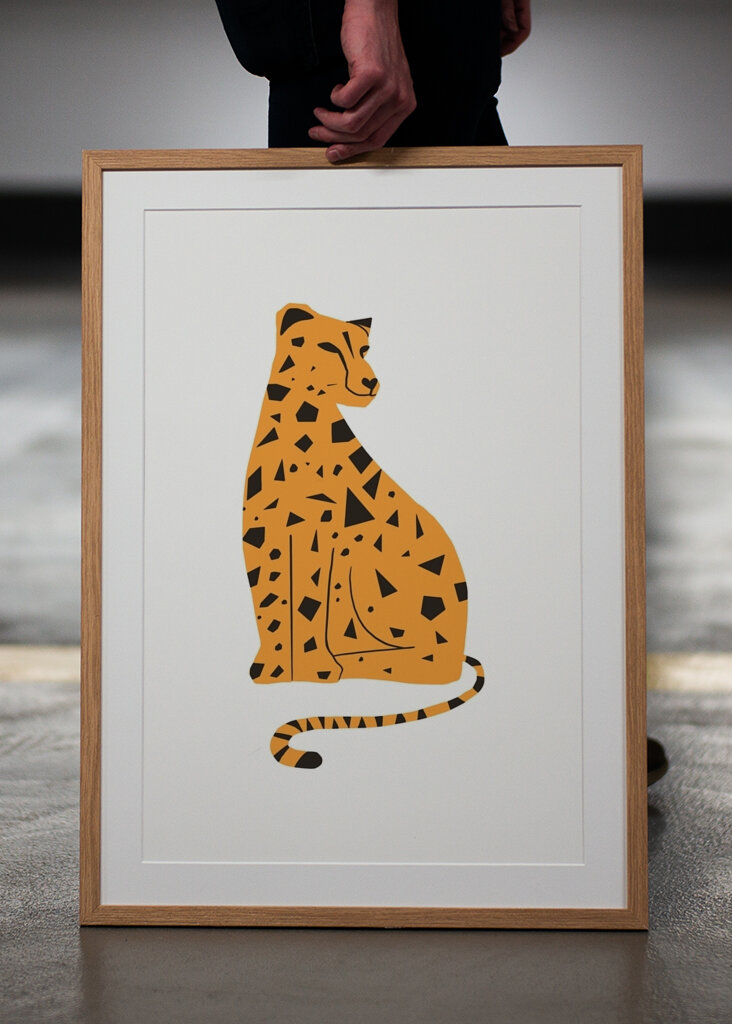 Abstraktní leopard - Plstěný elegan