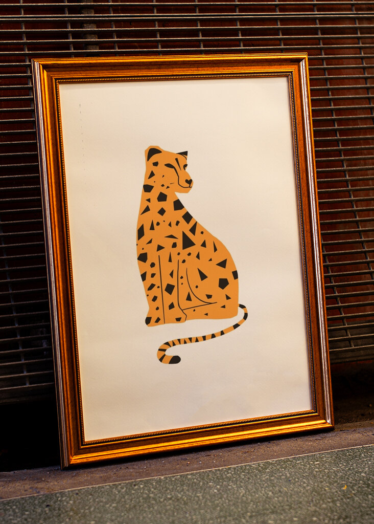 Abstraktní leopard - Plstěný elegan