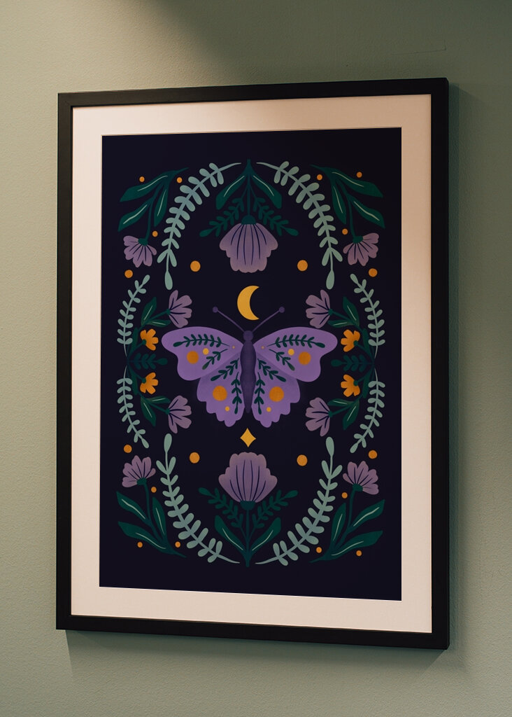 Butterfly and flowers Mystic