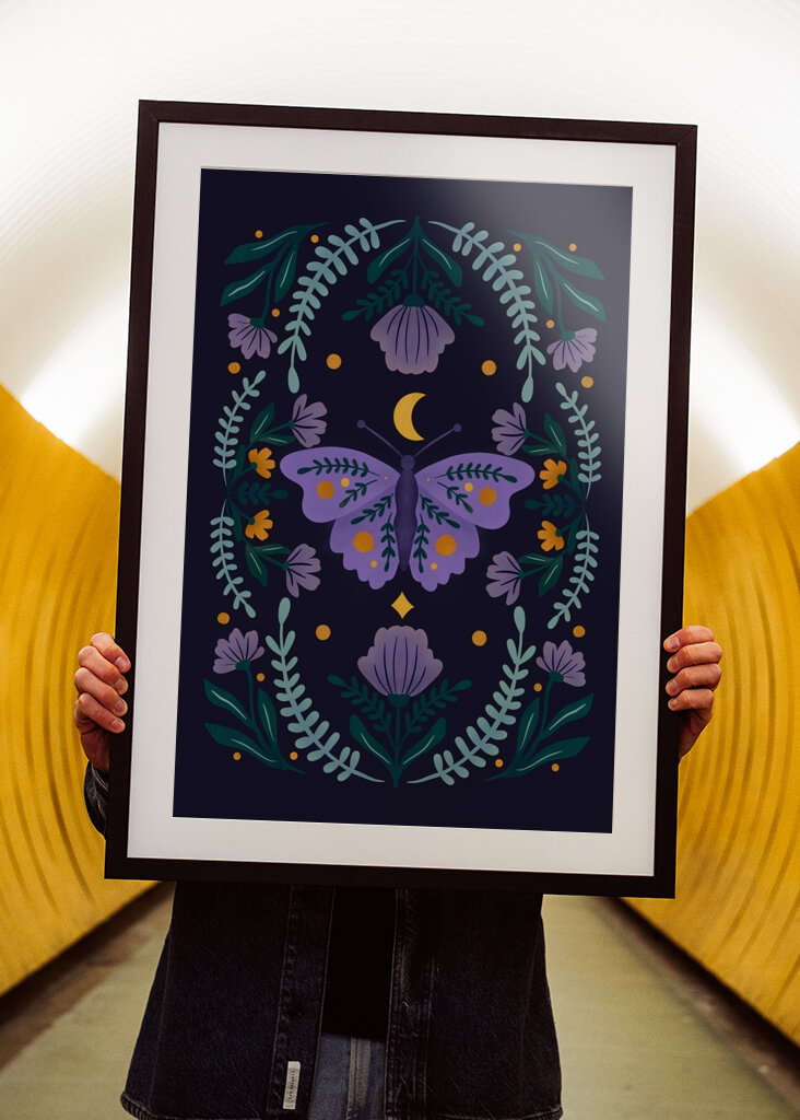 Butterfly and flowers Mystic