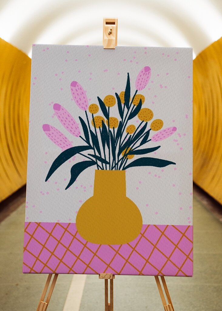 Abstract florals in a vase