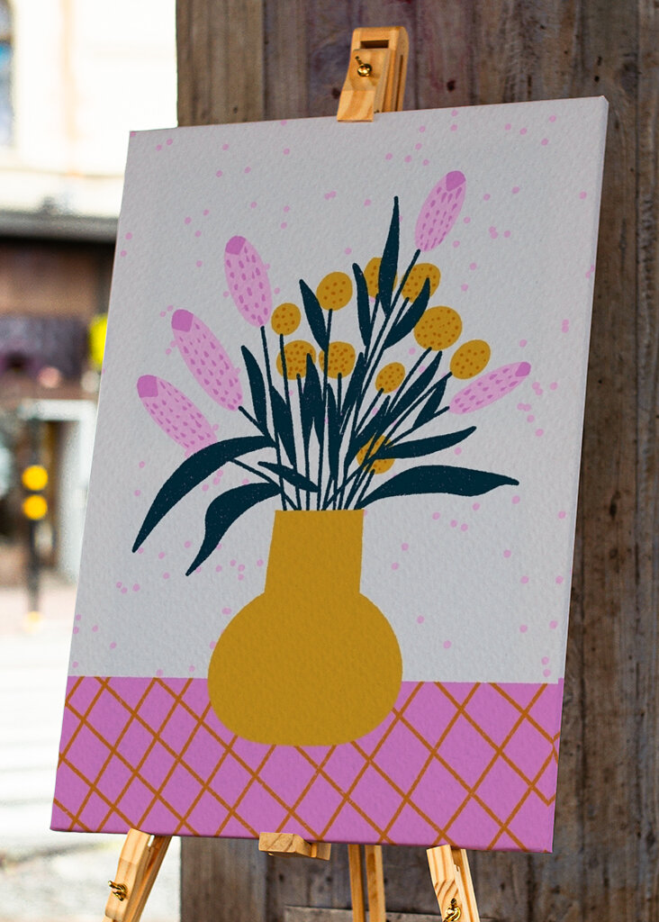 Abstract florals in a vase