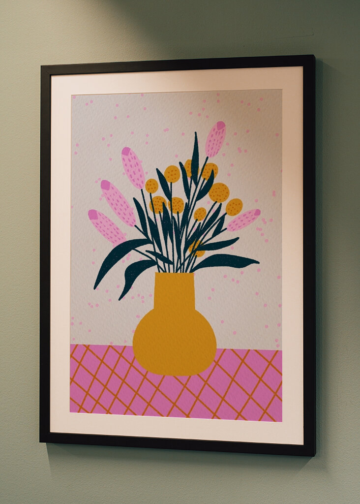 Abstract florals in a vase