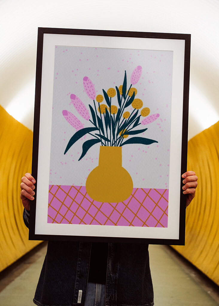 Abstract florals in a vase