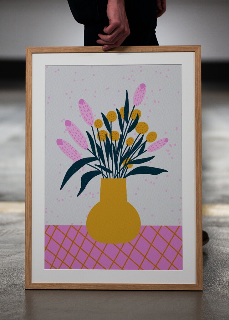 Abstract florals in a vase