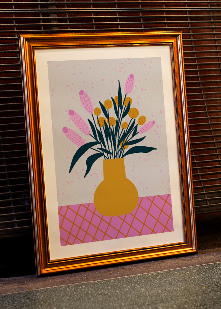 Abstract florals in a vase