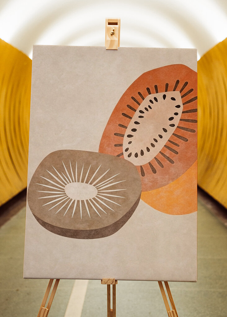 Minimalist Kiwi Fruit Abstract