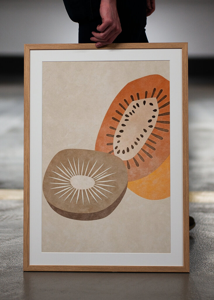 Minimalist Kiwi Fruit Abstract