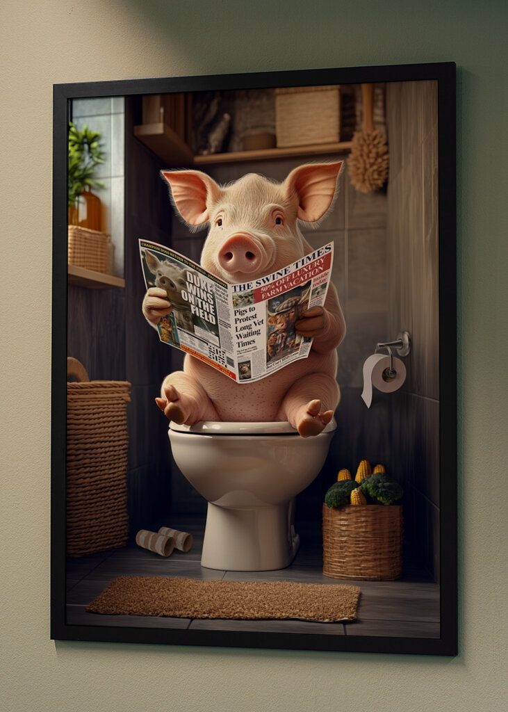 Cerdo en el inodoro