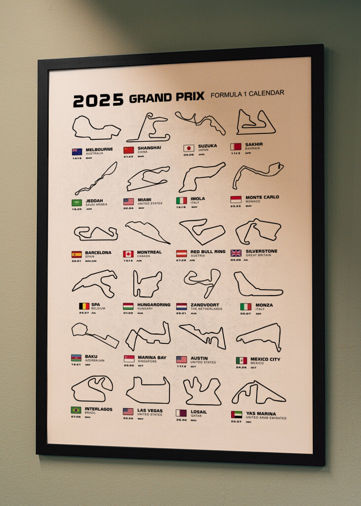  F1 session calendar 2025