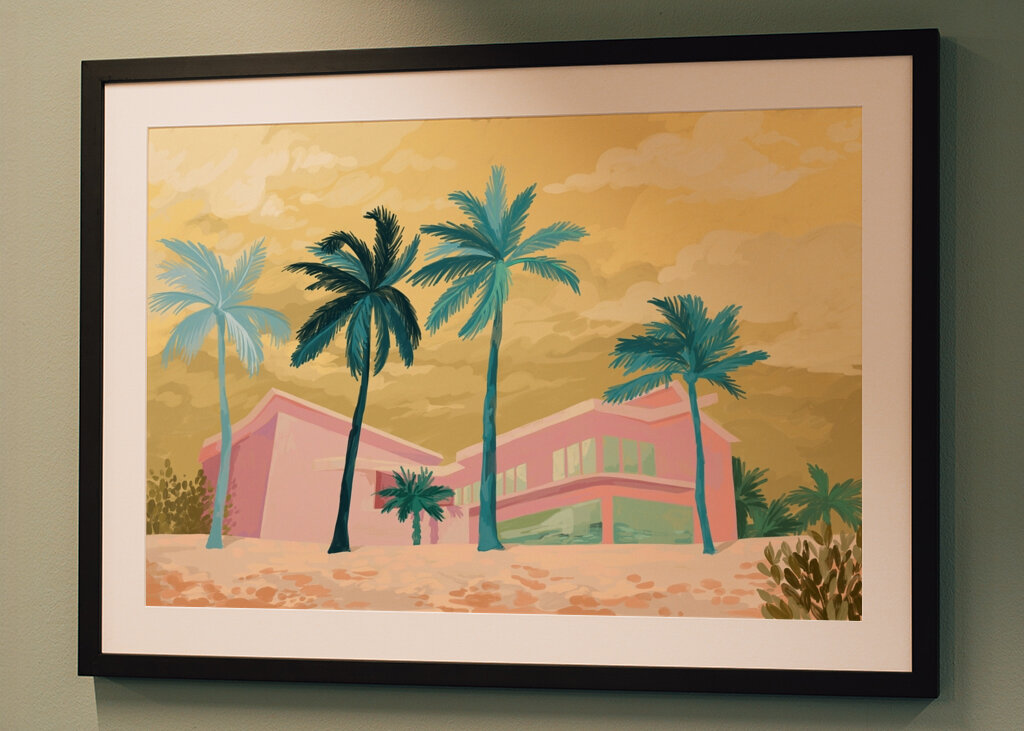 Pink Palm Tree Beach Villa