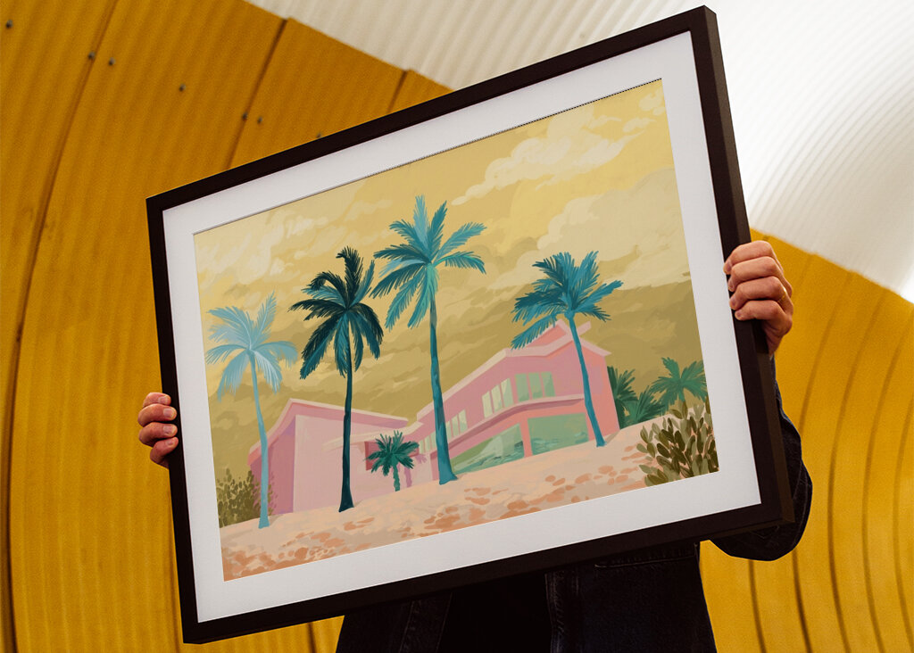 Pink Palm Tree Beach Villa