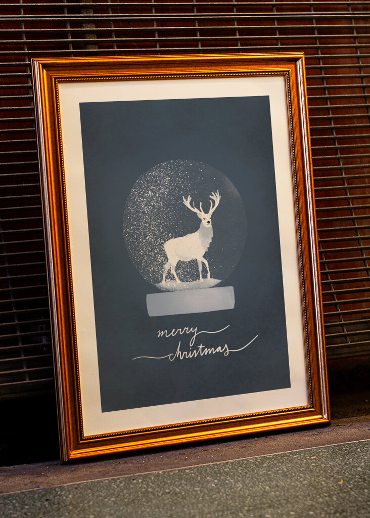 Snöig Rådjur Globe