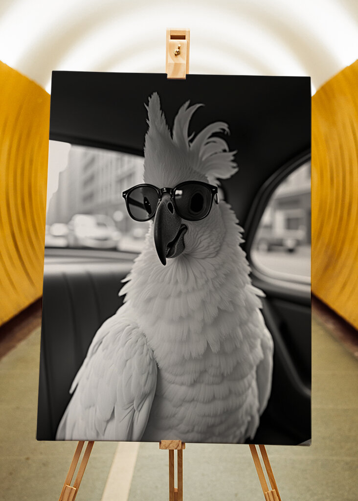 Kakadu w stylu retro