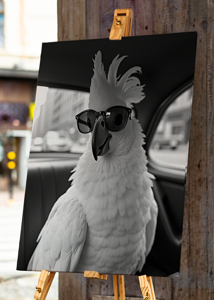 Kakadu w stylu retro