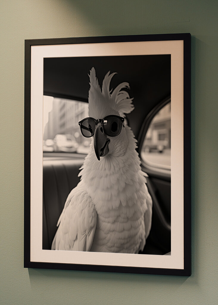 Kakadu w stylu retro