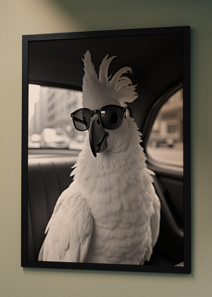 Kakadu w stylu retro