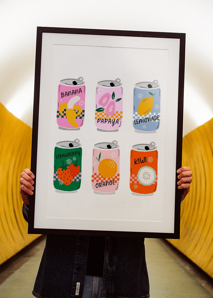 Coloridas latas de refresco