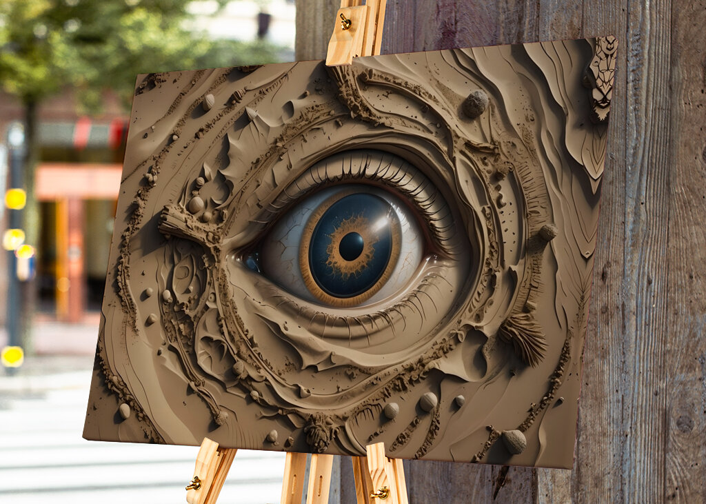 Magisches Auge im Sand