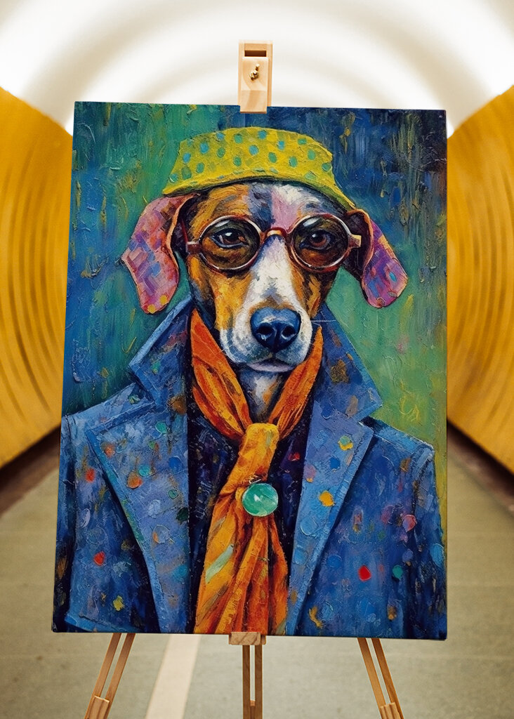 Cão elegante em grande estilo